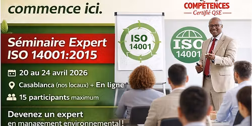 Séminaire de Formation — Implémenter un SME ISO 14001:2015 | Casablanca & En ligne